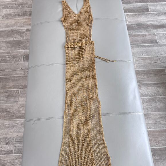 Lisa Maree Women's XS Make it KNown Ner Dress in Gold Metallic - Picture 5 of 8